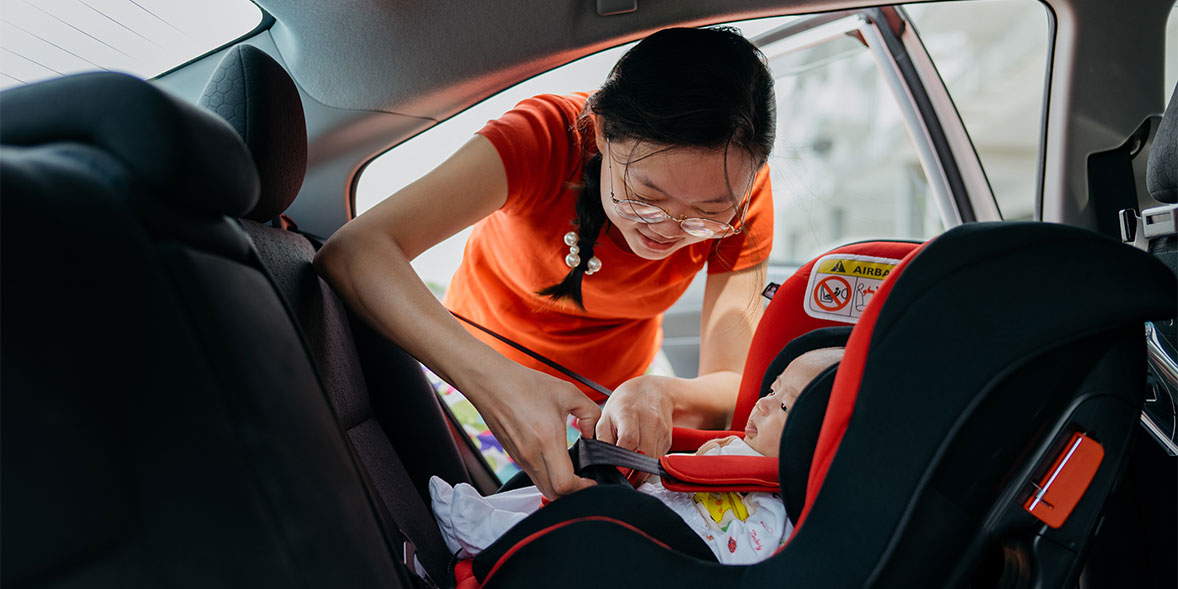 Securing baby in car seat