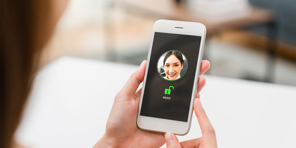 Face unlock on smartphone